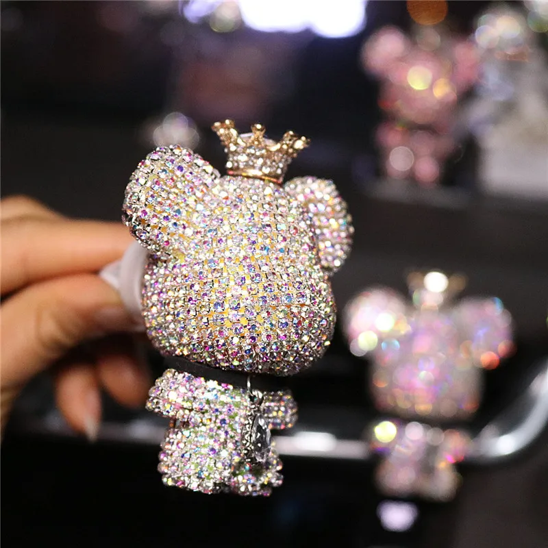 Автомобильный креативный милый медведь украшенный бриллиантами автомобильный