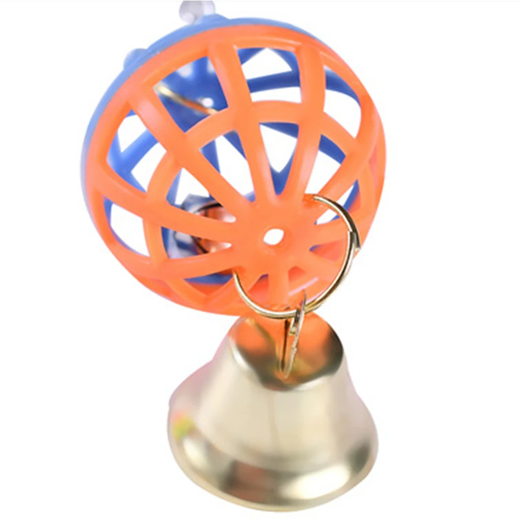 

2PCS Bird Toy Balls Two-tone Bird Hanging Cage Toys Parrot Toys with Bell Hanging Swing Chain Toy Parakeet Chew Toy Dorakitten