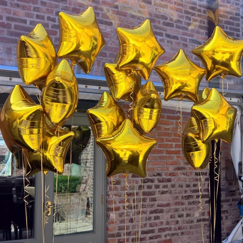 

5Pcs 18inch Gold Silver Foil Star Balloon Wedding Balloons Decoration Baby Shower Children's Kids Birthday Party Balloons Globos
