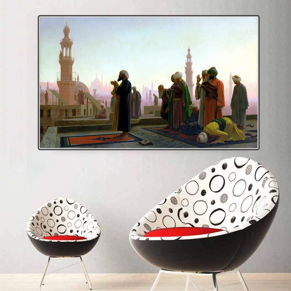 

Canvas Oil Painting Jean-Leon Gerome"The Prayer"Western Art Decor Wall Aesthetic Famous Artwork Backdrop Home Room Decoration