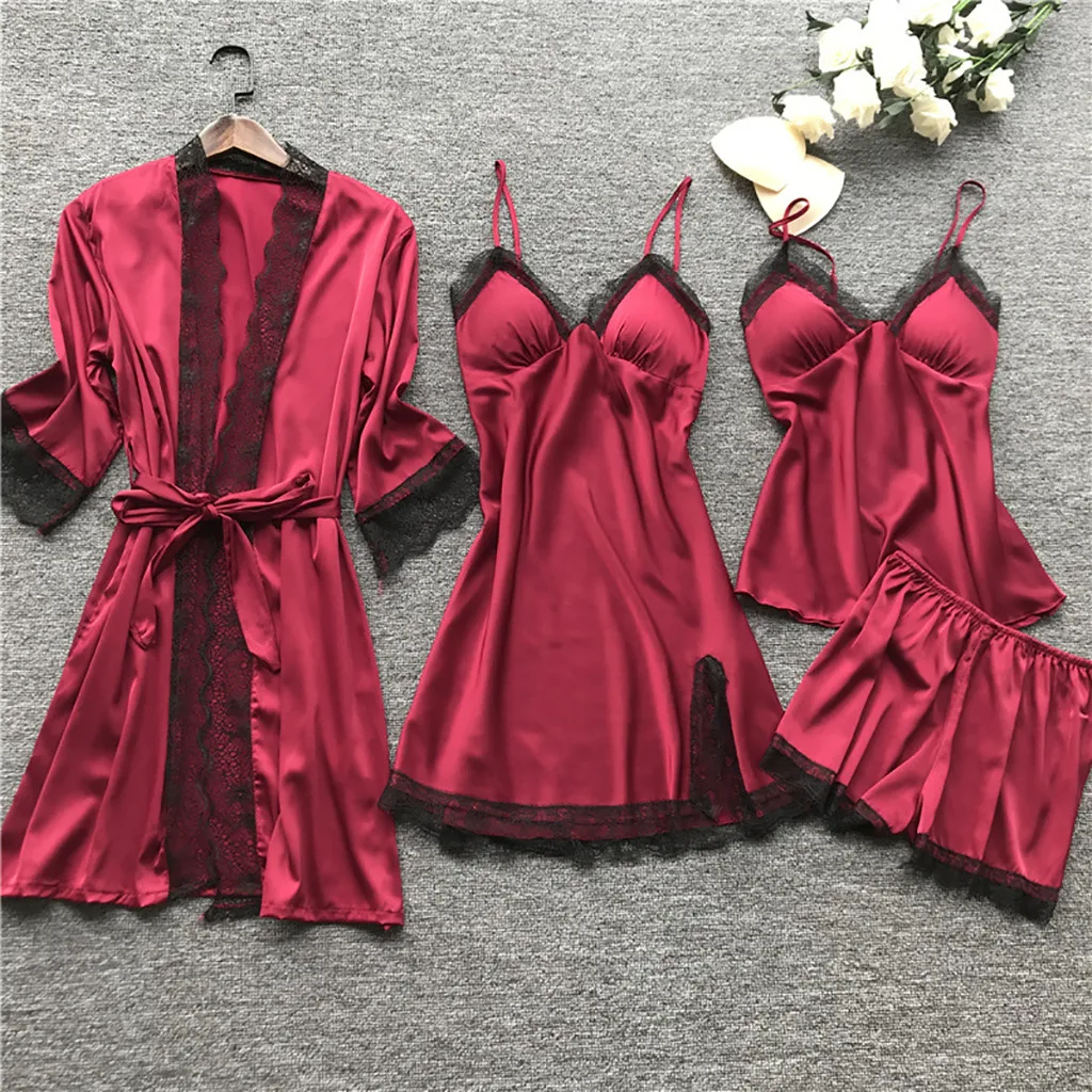 

пижама женская pajama pijama mujer sets sleepwear women Nightdress robes for women Lingerie Silk Lace Dress Babydoll Sleepwear
