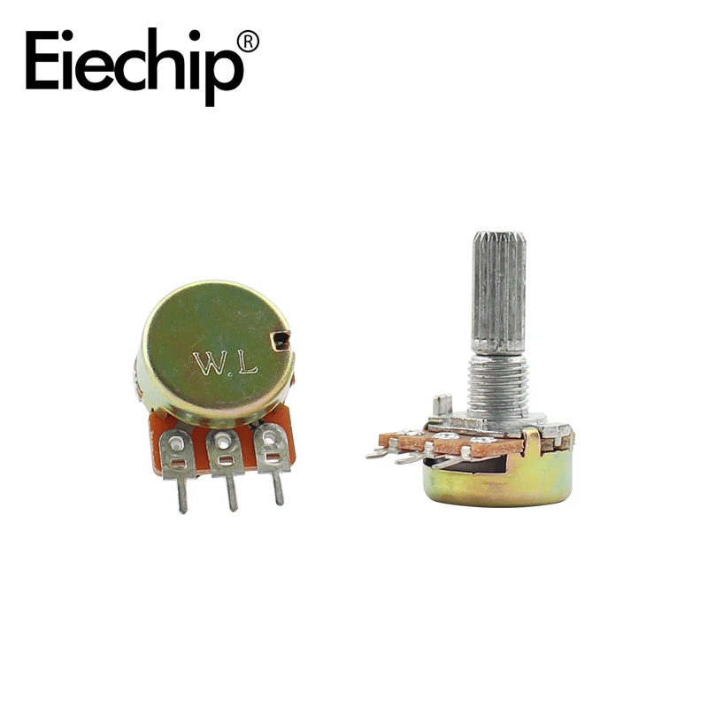 10pcs WH148 Carbon film Potentiometer 20mm Shaft Amplifier Dual Stereo potentiometer 3Pin 1K 2K 5K 10K 20K 50K 100K 500K 1M Ohm