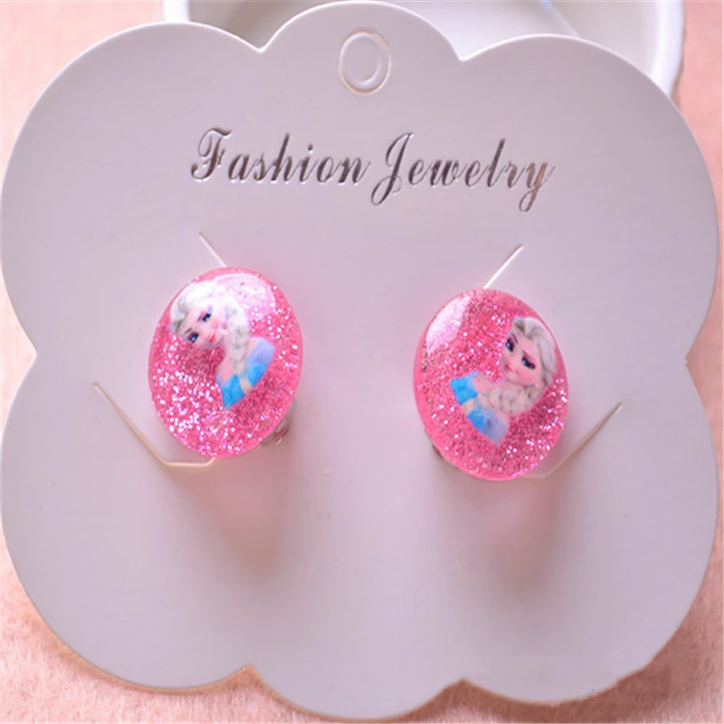 2 шт. диснеевских мультфильмов Холодное сердце Детские Клип серьги не проколотых