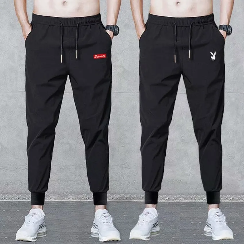 Мужские брюки-карго повседневные свободные однотонные дышащие большие размеры