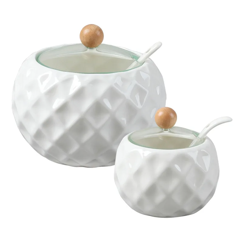 Керамическая фотоемкость с деревянной крышкой солонки кухонные принадлежности