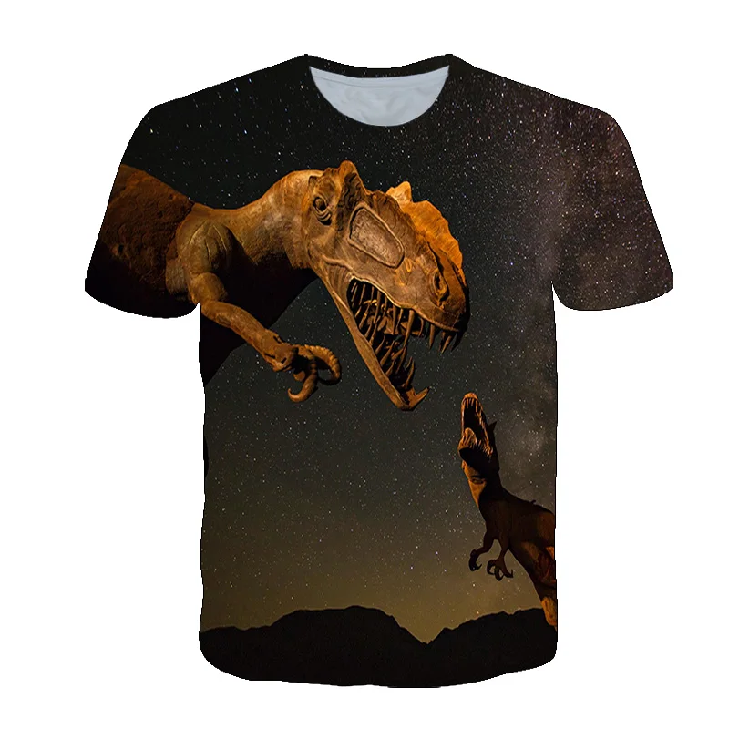 

Fashionable Anime Kids T-shirt 4-14Y Fun Jurassic Park Short Sleeve Casual O-neck Boy T-shirt Summer Dinosaur Clothes