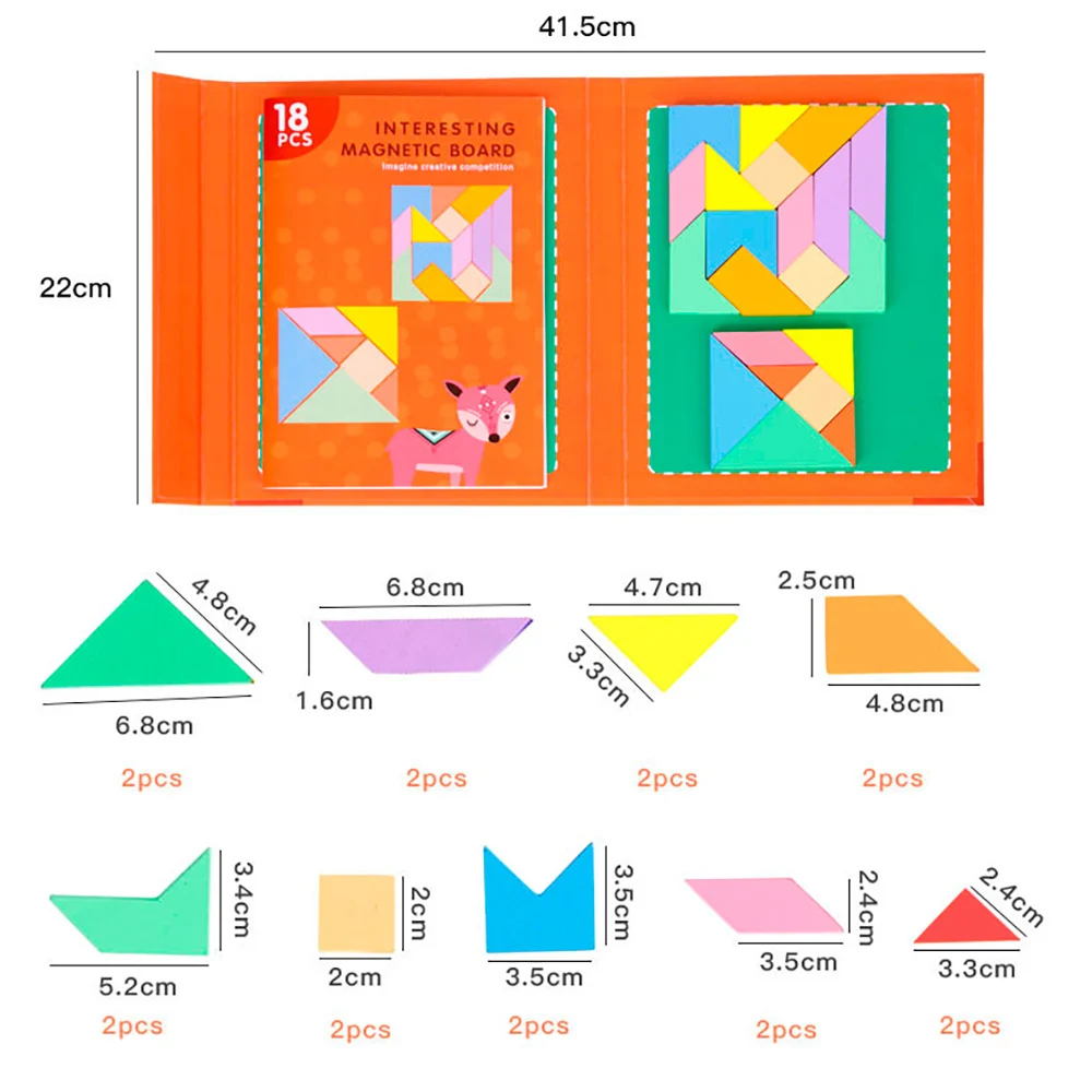 

Tangram Wooden Toys Logical Thinking Training Tangram Educational Montessori Game Wooden Blocks