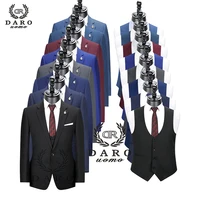 2020 daro men suits slim fit jacket pants vest for business work and weeding wear 3pcs set dr6158
