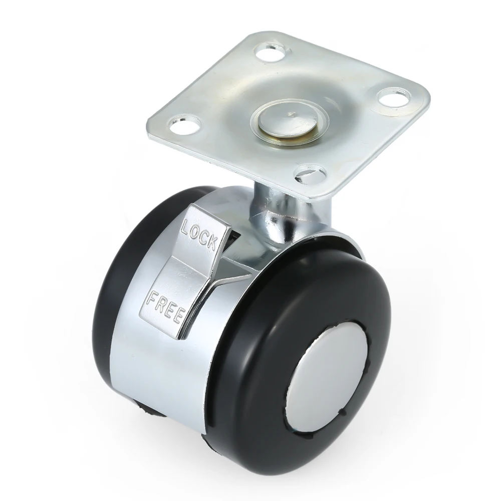 Плоский колесико для мебели с пластиной колеса из цинкового сплава нейлоновые