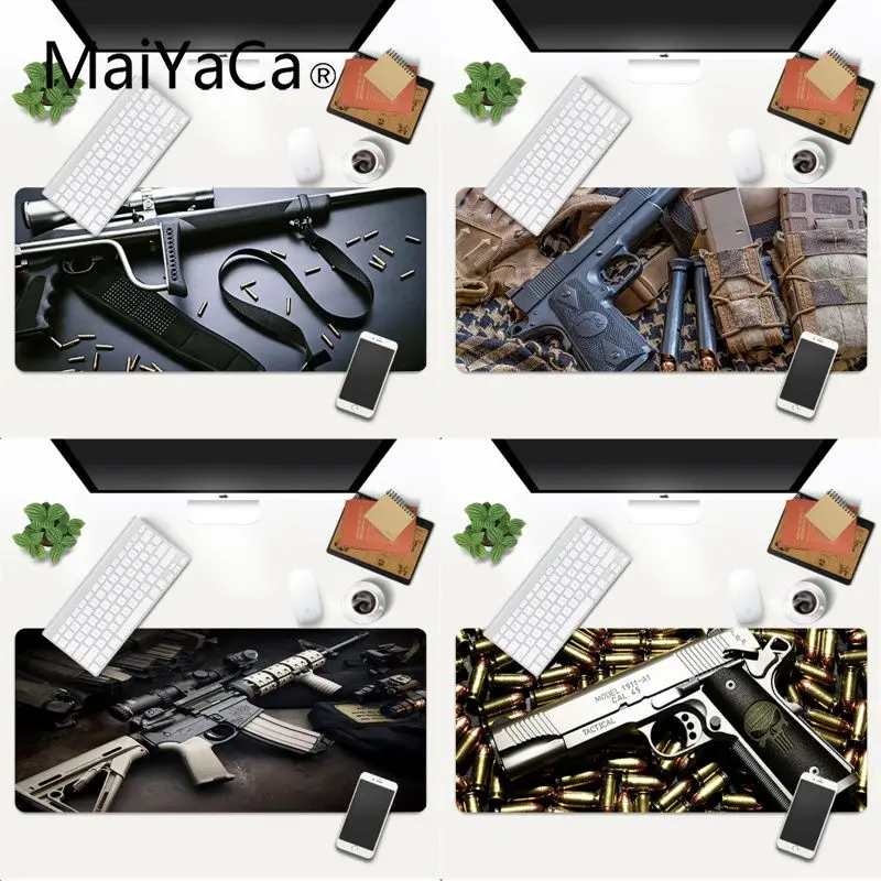 Прочный резиновый коврик для мыши MaiYaCa простой дизайн пистолет Коврик игровой xl