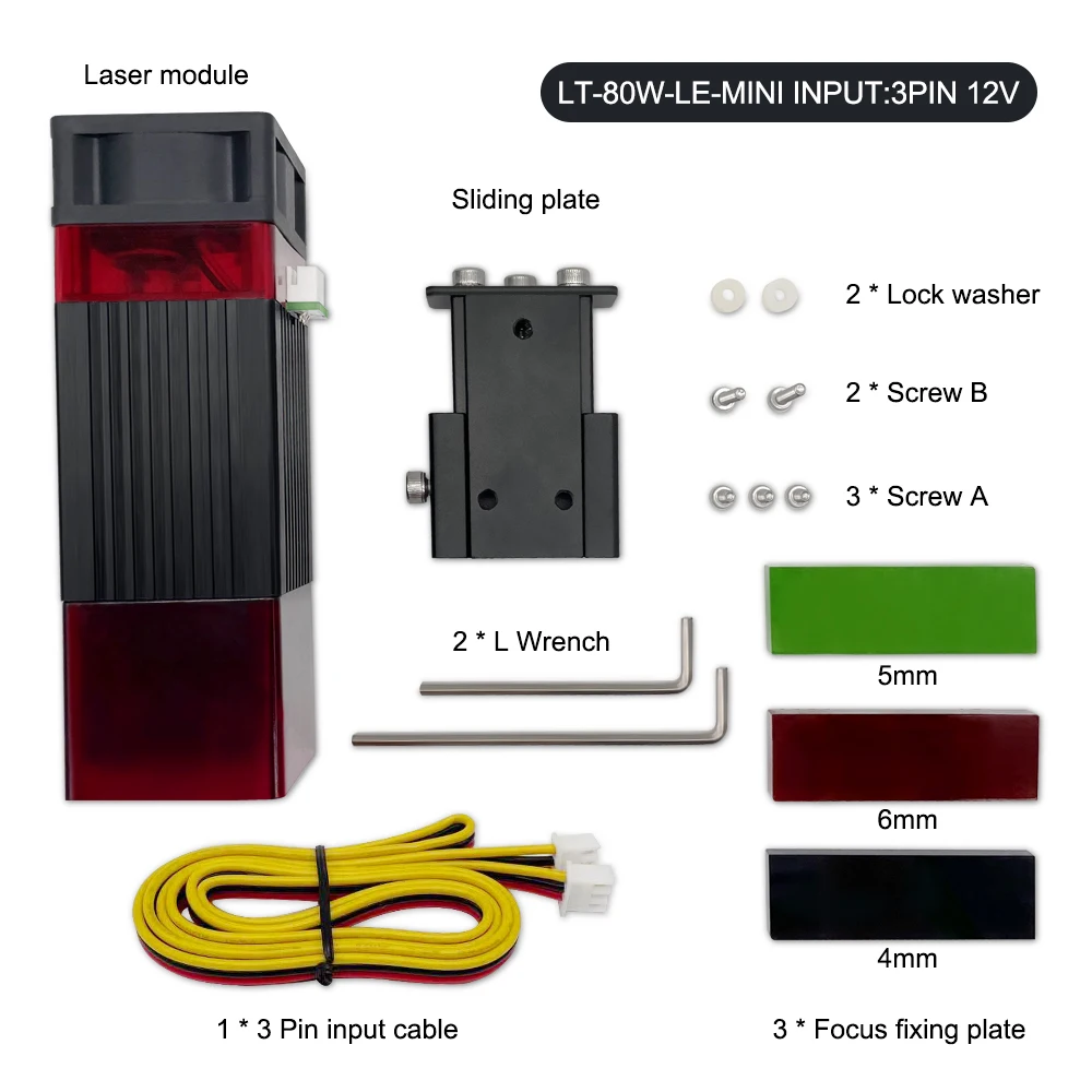 

450nm 80W High Power Laser Module Kits CNC Laser Engraving Machine Wood Fast Engraving Cutting Tools
