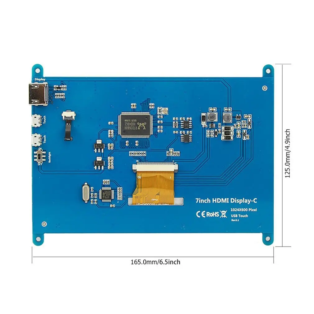 Rev2.1 Оригинал 7 дюймов ЖК-дисплей Экран модуль ёмкостный сенсорный для Raspberry