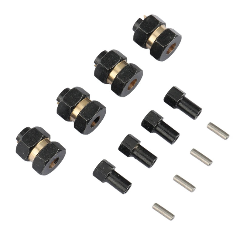 

4Pcs Metal Brass Extended 7mm Hex Wheel Hubs Adapter for 1/24 RC Crawler Car Axial SCX24 90081 AXI00001 Upgrade Parts