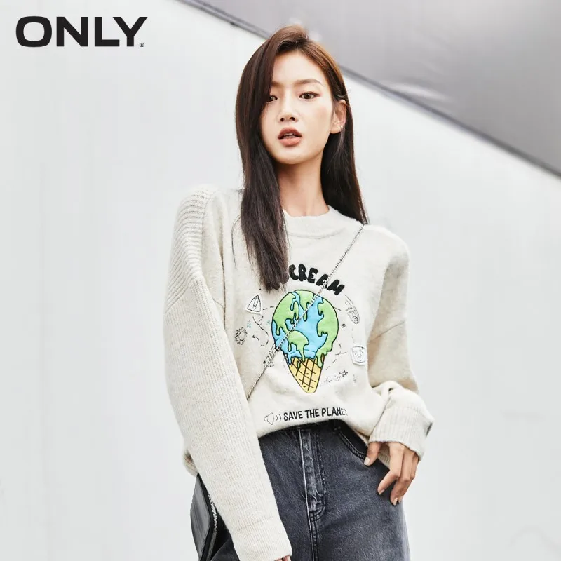 

ONLY spring new cartoon pattern sweater with wool knit sweater women | 120413013