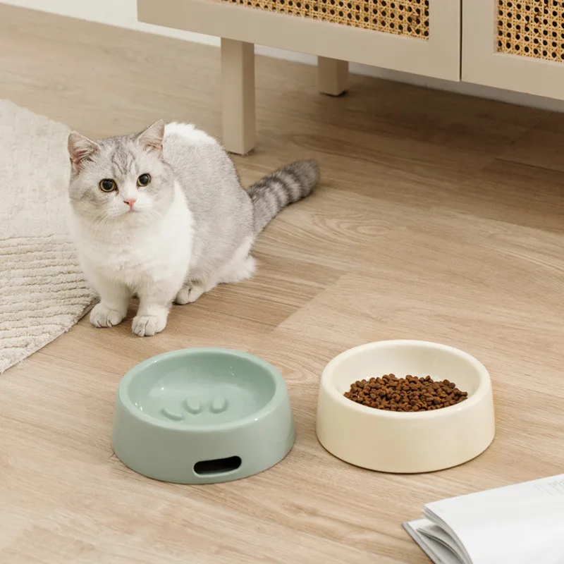 

Керамическая миска для кошек, защита шейного позвоночника, кормушка для домашних животных, милая миска для медленного питания для собак и к...