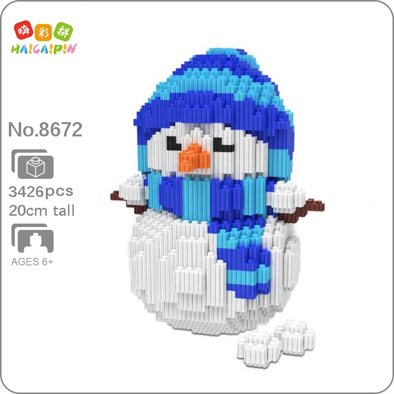 

Xizai 8046 Merry Christmas Gift Snowman Snow Monster 3D Model Building Blocks Set DIY Mini Diamond Bricks Toy for Boys Gifts