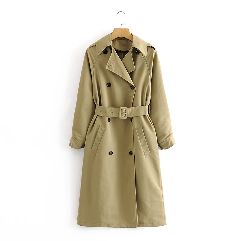 

Fitaylor 2020 Autumn Women Loose Long Trench Coat Casual Female Turn Down Collar Double Breasted Windbreaker Outwear With Belt