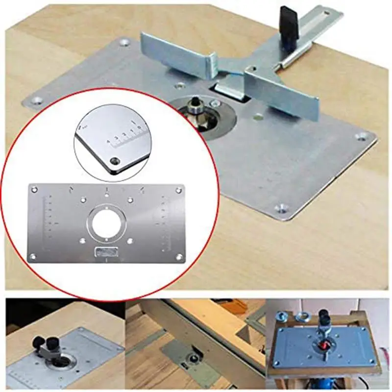 

Router Table Insert Plate with Router Insertion Ring and Install Screws for DIY Woodworking Engraving Machine Benches
