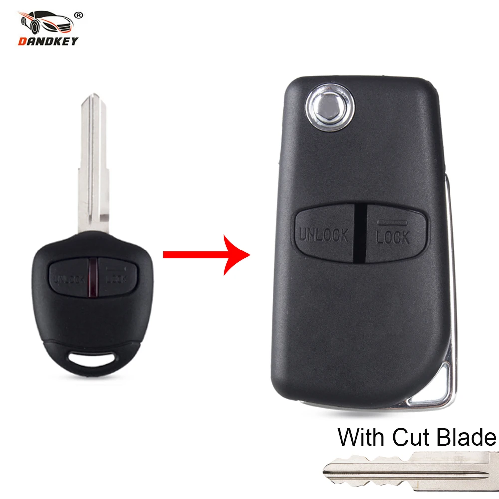 DANDKEY cut blade 2 кнопки модифицированный флип кейс для ключей Mitsubishi New ASX GRANDIS Outlander 2008
