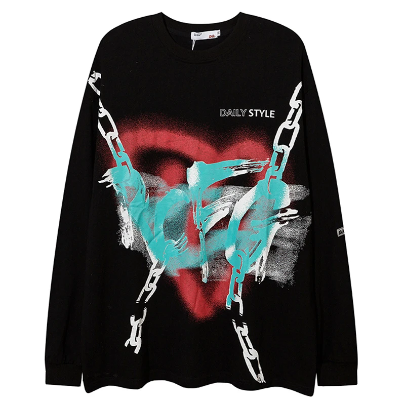 

Male 100%Cotton Sweatshirts Hoodie Couple Hoodies Pullover Unisex Oversize Mens Letter Graffiti O-neck Long Sleeve Sweatshirt