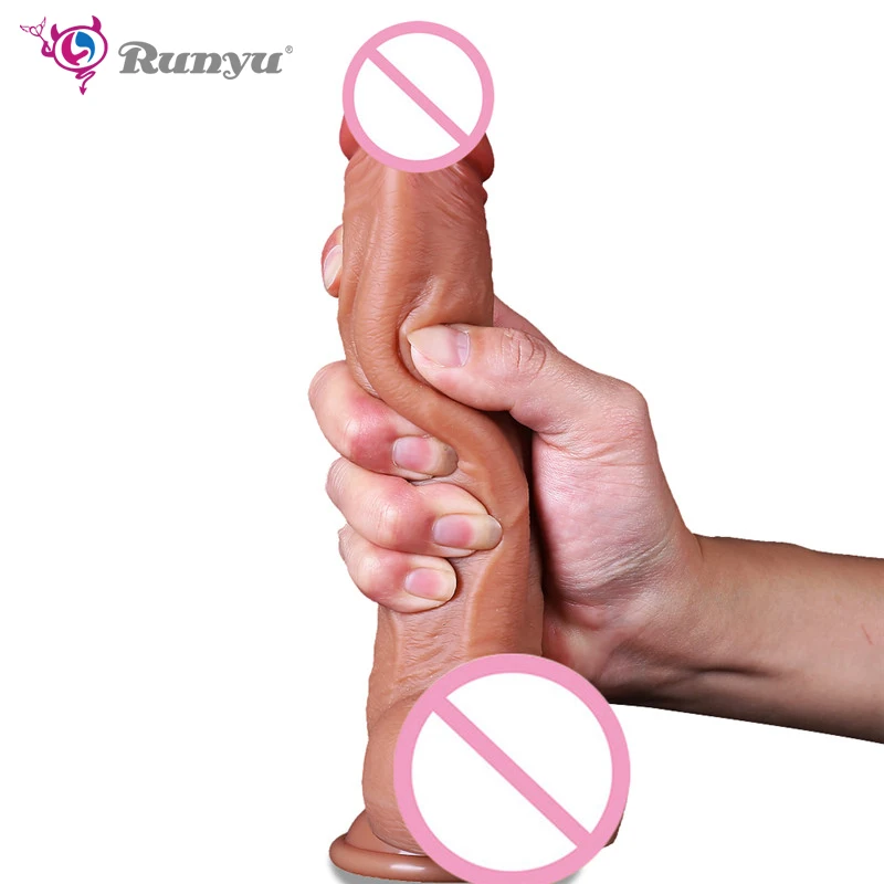 Большой страпон реалистичный фаллоимитатор вибратор секс игрушки для взрослых