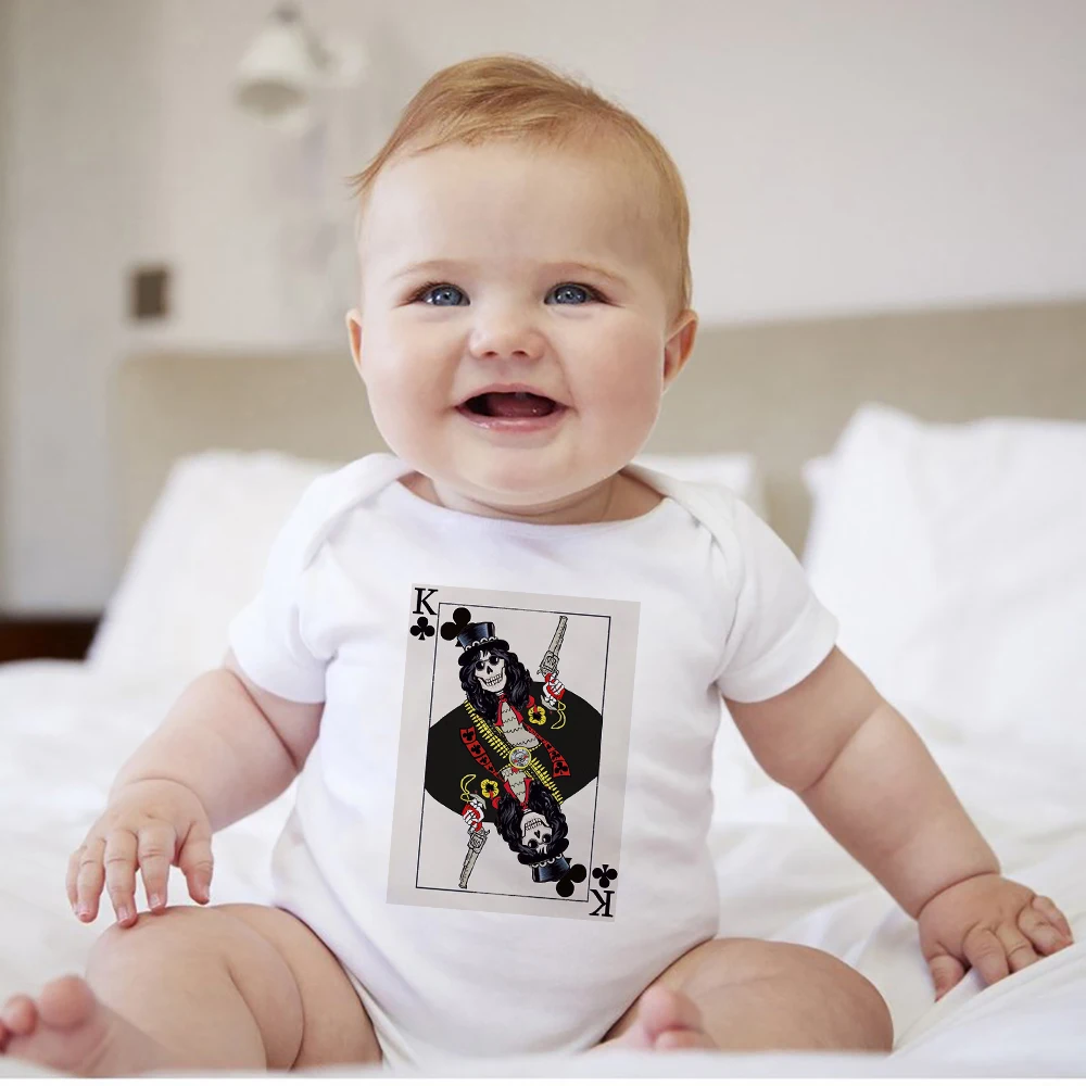 Guns N' Roses Baby Boys Rock Clothes Hipster Harajuku Newborn Baby Bodysuit Punk Streetwear Infant Romper Tattoo Baby Onesie