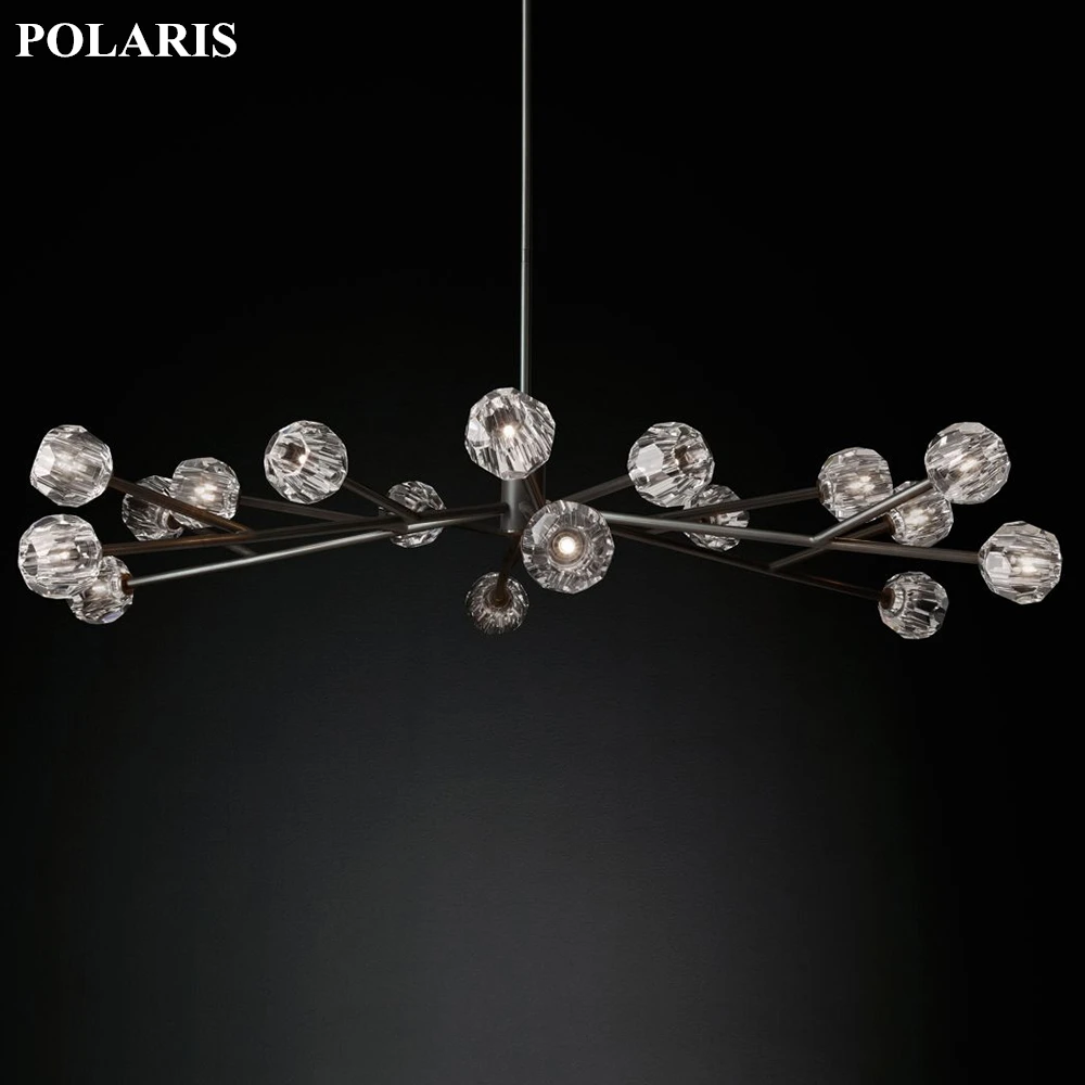 Хрустальная Круглая Люстра Современная винтажная лампа 72 дюйма подвесной