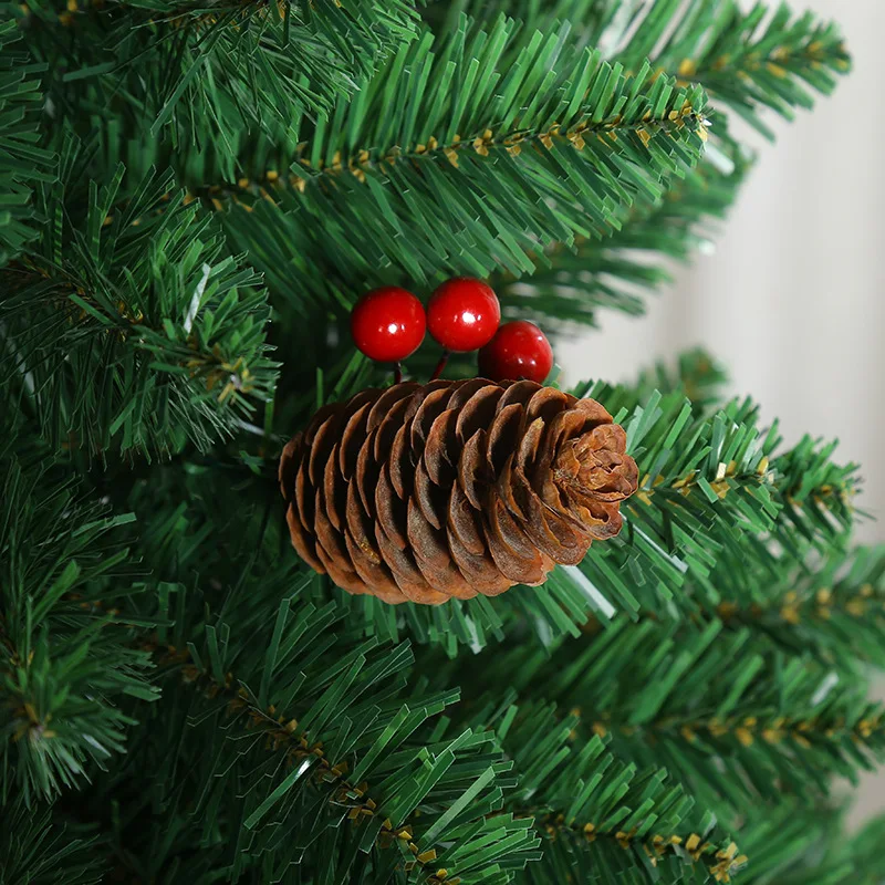 120/150/180/210/240cm Home or office simple and elegant Christmas tree pinecone red fruit decoration | Дом и сад