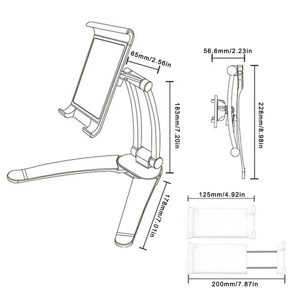 

Desktop Live Broadcast Lazy Aluminum Alloy Holder No Trace And Stability Bathroom Stand For 6-15 InchTablet Phone