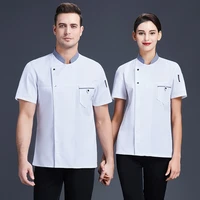 short sleeve chef jacket man women working clothes bakery food service chefs uniform hotel catering restaurant cooking costume