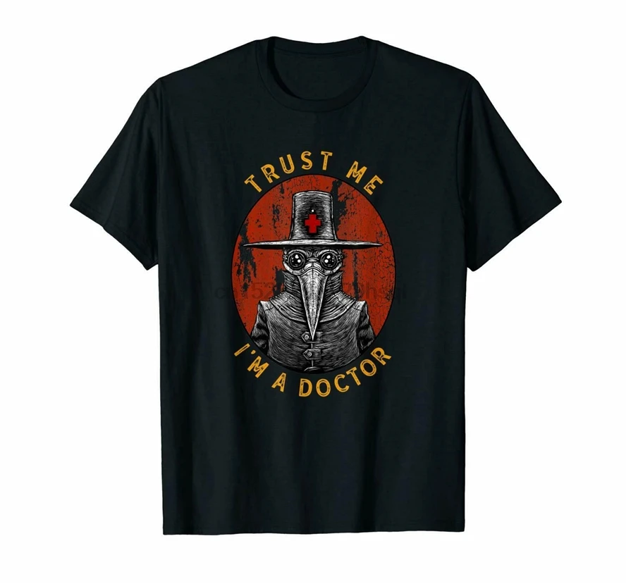Trust Me IM Doctor Plague Goggles стимпанк Apocalypse черная футболка Подарочная на день