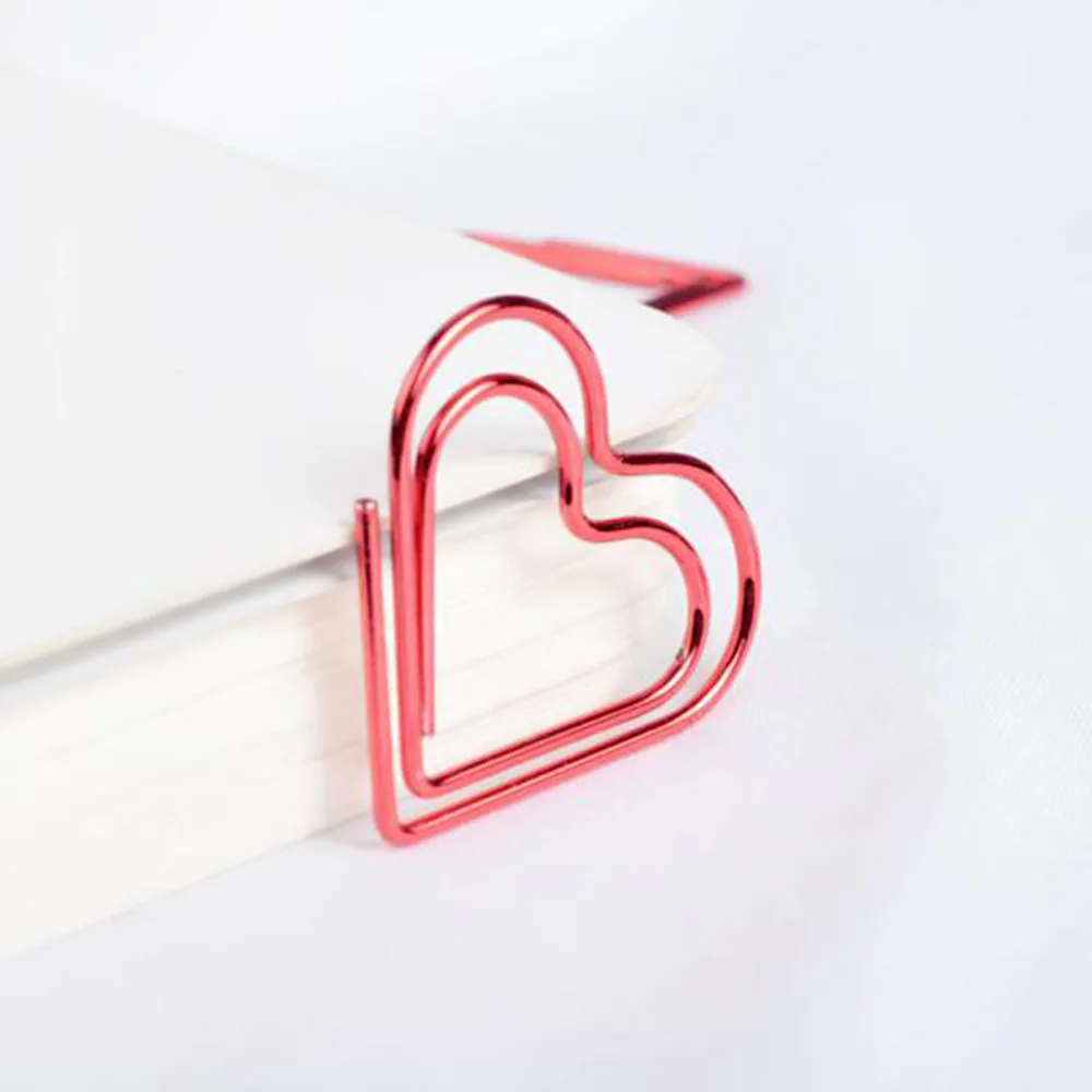24 шт. Красное Сердце Металл memo набор скрепок для бумаги индекс Закладка книг