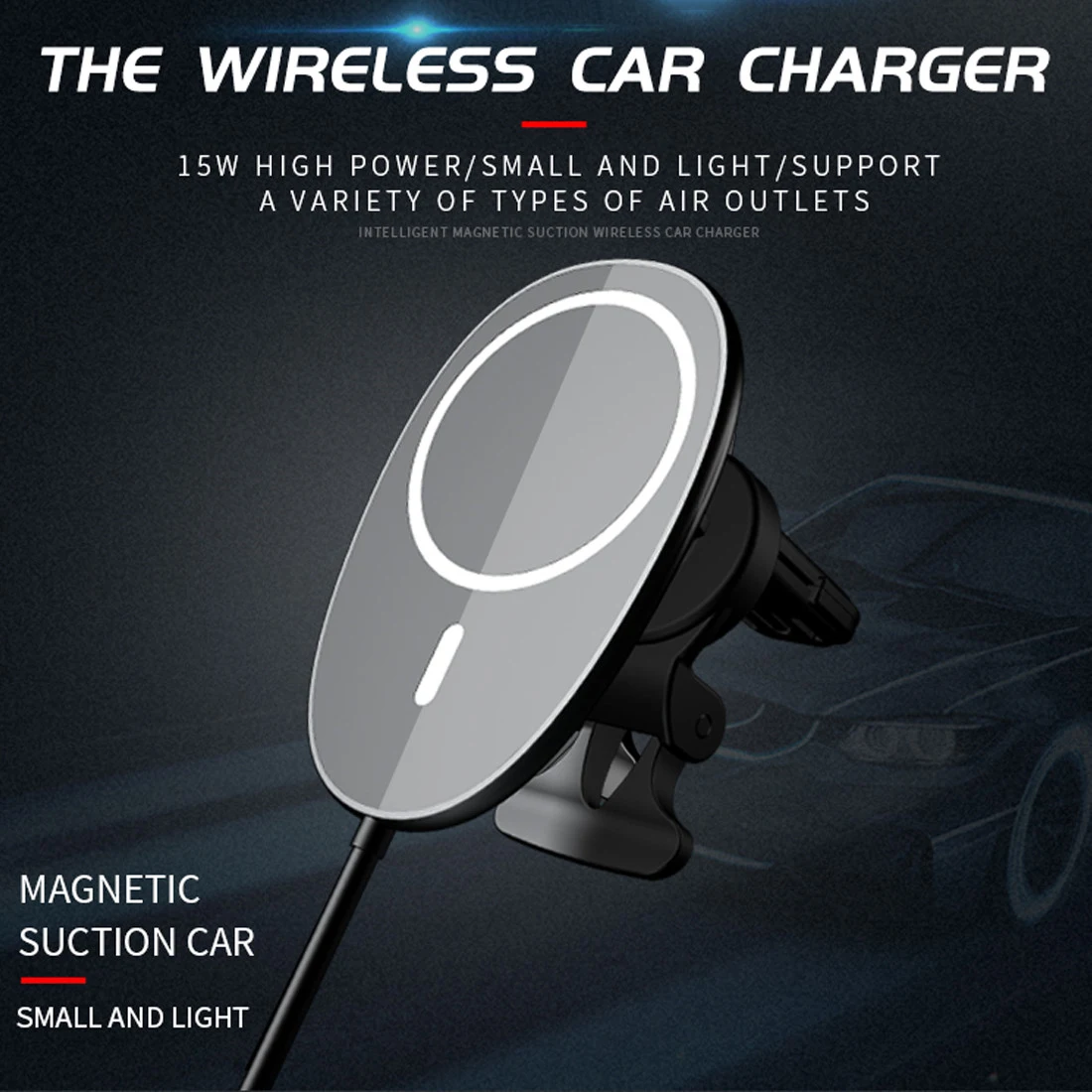 

Magnetic Car Wireless Charger Holder for iPhone 12 Series and Samsung HUAWEI QI Android Air Vent Mount Compatible with Magsafe