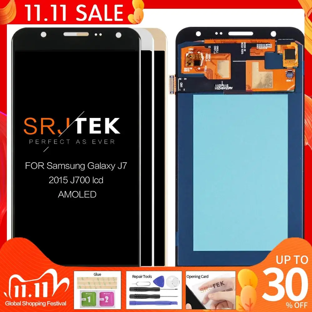 

Super AMOLED Оригинальный ЖК-дисплей для SAMSUNG Galaxy J7 2015 дисплей для SAMSUNG Galaxy J7 2015 J700 J700F J700M J700H сенсорный экран