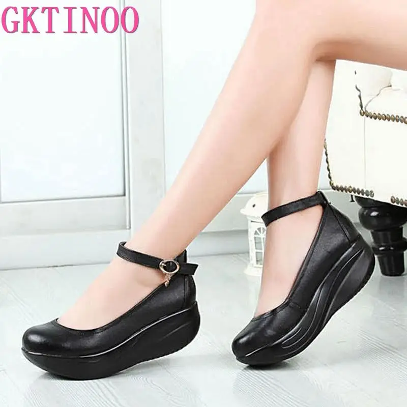 Женские босоножки из натуральной кожи на танкетке высоком каблуке размеры 34-43