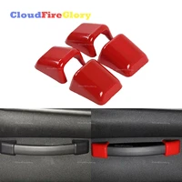 cloudfireglory for dodge challenger 2015 2016 2017 2018 2019 4pcs car internal roof handle grab cover decoration trim red