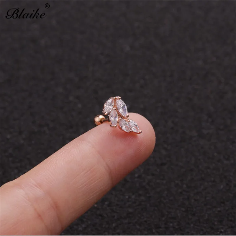 Женские серебряные сережки гвоздики Blaike свадебные серьги с цирконом разных форм