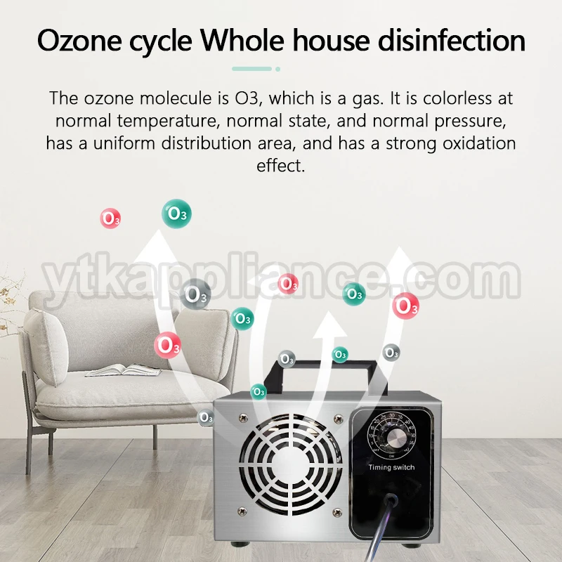 

Portable Ozone Generator 28g/h Ozone Disinfection Machine Descaling Ozone Generator