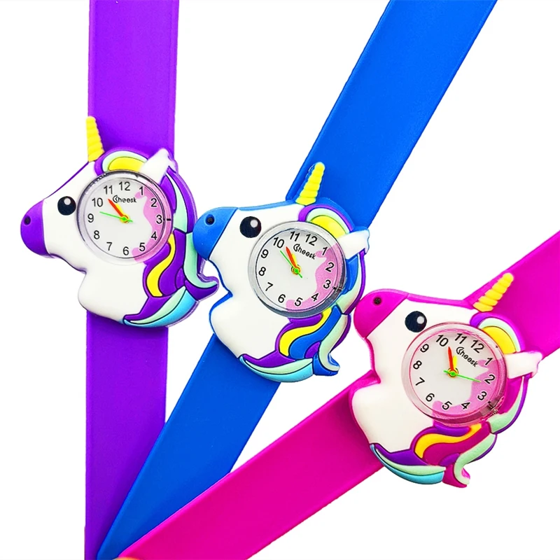 2021 Latest Pony Style Baby Toy Watch Unicorn Watch Children Bracelet Baby Toy Cute Girl 1-12 Years Old Kids Slap Watches Gift images - 6