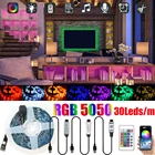 RGB гибкая лента Luces Fita светодиодная ленсветильник Bluetooth пульт дистанционного управления украшение комнаты неоновая лампа диод Настенная подсветка светильник вая лента