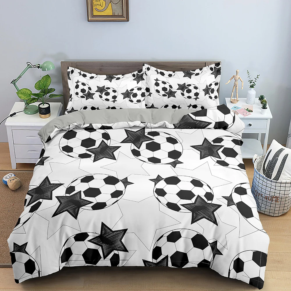 

Football Printed Duvet Cover Soccer Bedding Set Quilt Cover with Pillow Children Kids Comforter Set for Teens bedroom set
