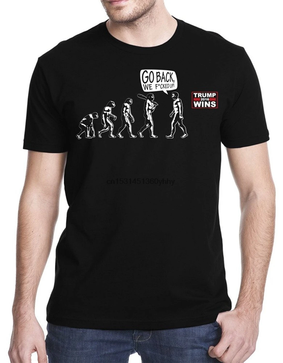 Модная мужская футболка Evolution Go Back We F Ed Анти Трамп забавная Мужская в стиле