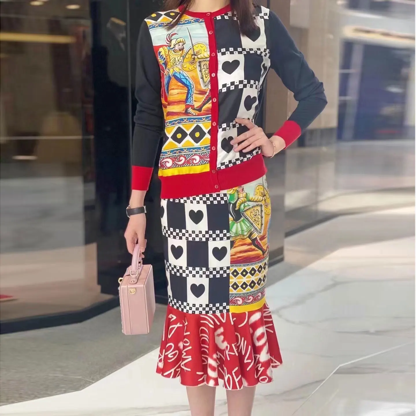 

Top Quality 2021 New Design Bohemian Fashion Pure Silk Print Paris D Style Women Set Clothing Skirts and Shirts