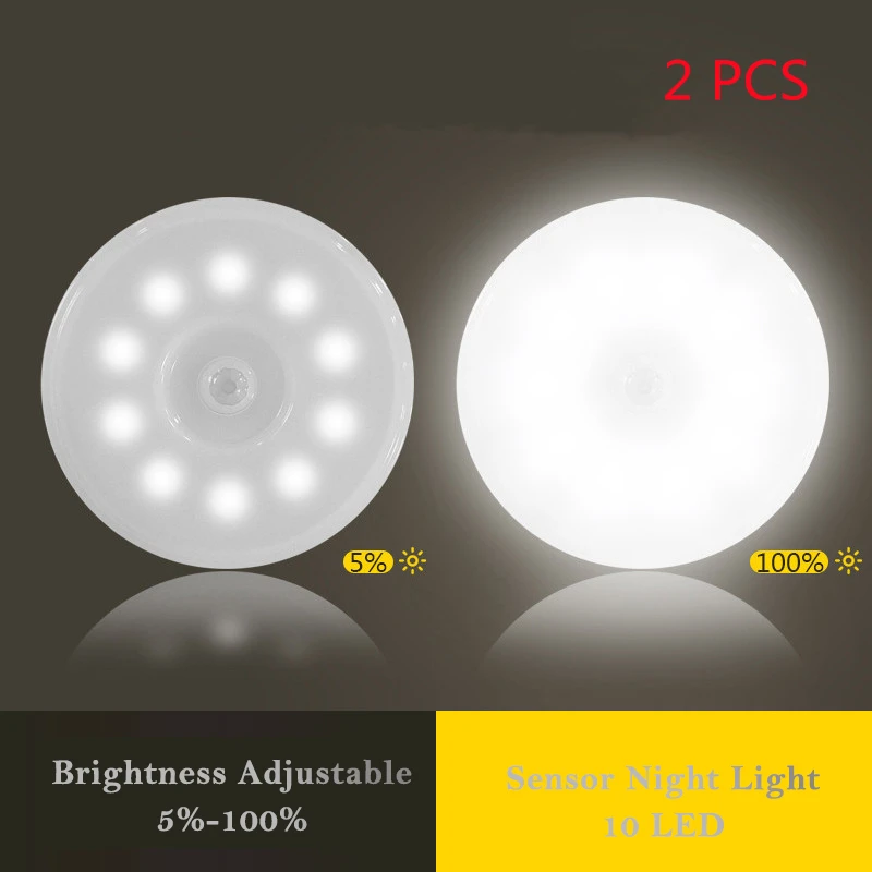 Светодиодный ночник с датчиком движения приглушаемая лампа USB-зарядкой для