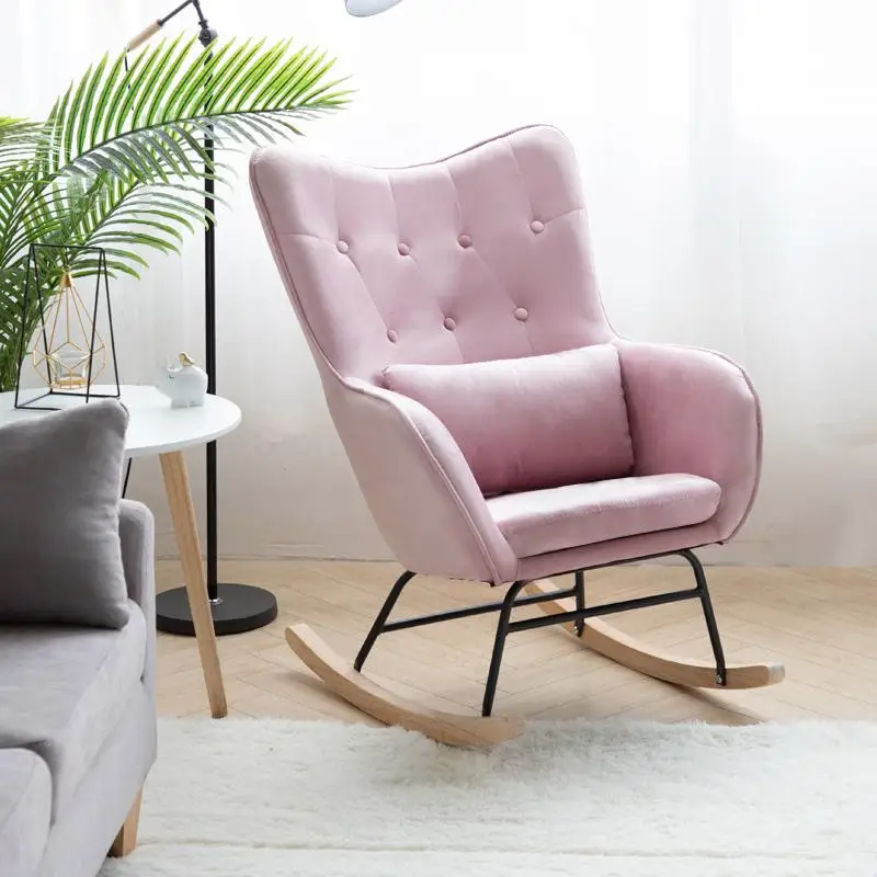 Кресло-качалка для отдыха взрослых однотонное кресло на балконе в скандинавском