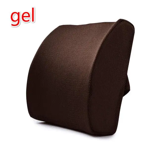 Brown gel Массажер для спины, поясная подушка, подушка для стула, облегчающая боль в автомобильном сидении, подушка для дома и офиса, гель, мягкая пена с памятью, поясничная поддержка - Цвет: Brown gel