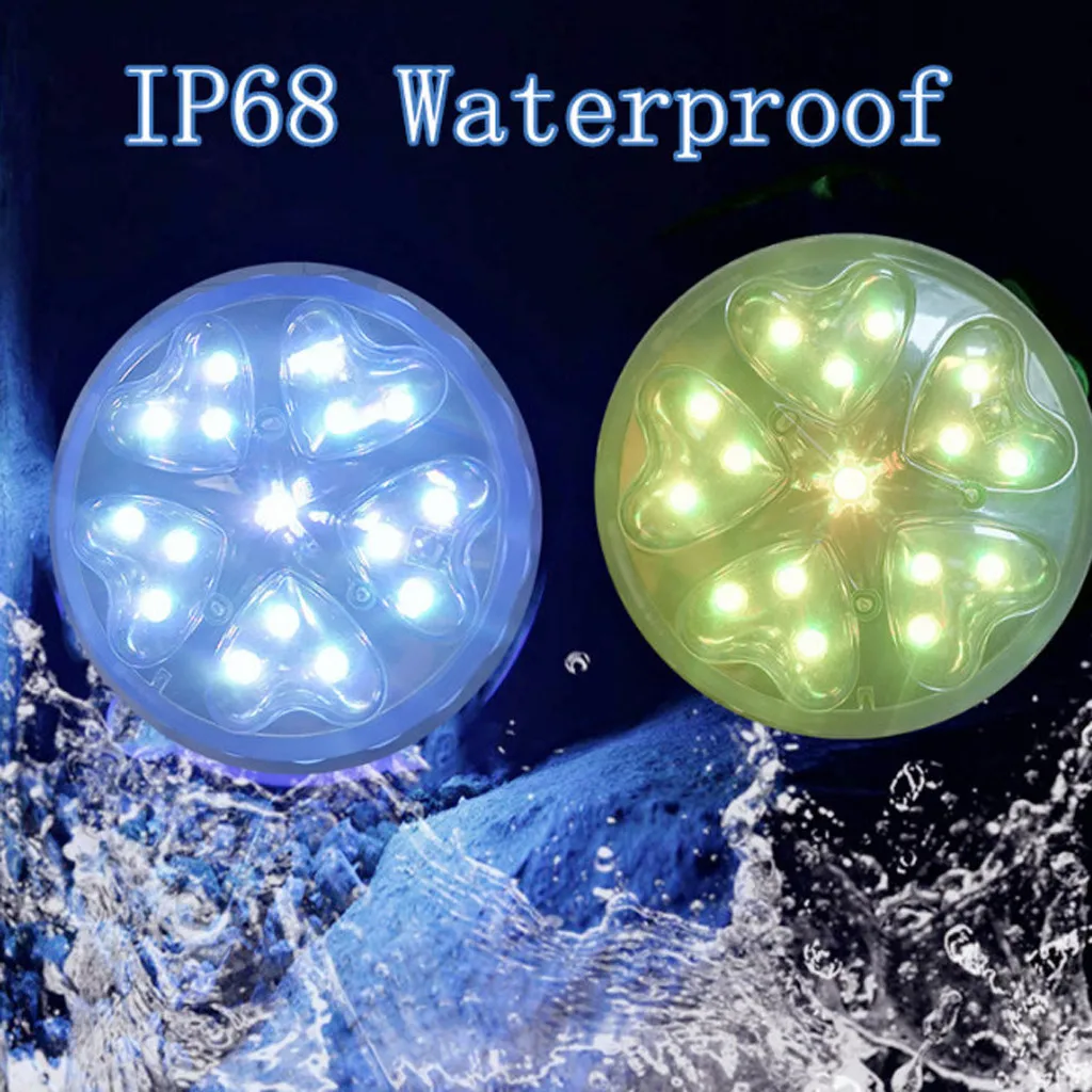 2 шт. светодиодный погружной светильник с дистанционным управлением работающий