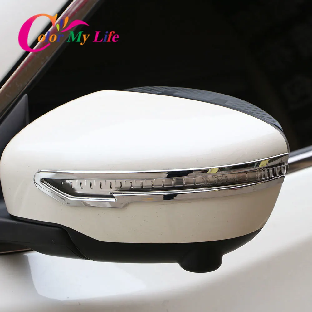 

Color My Life Chrome Rearview Mirror Cover Strips Rear View Mirror Protector Trim for Nissan X-trail Xtrail T32 2014-2020 Parts