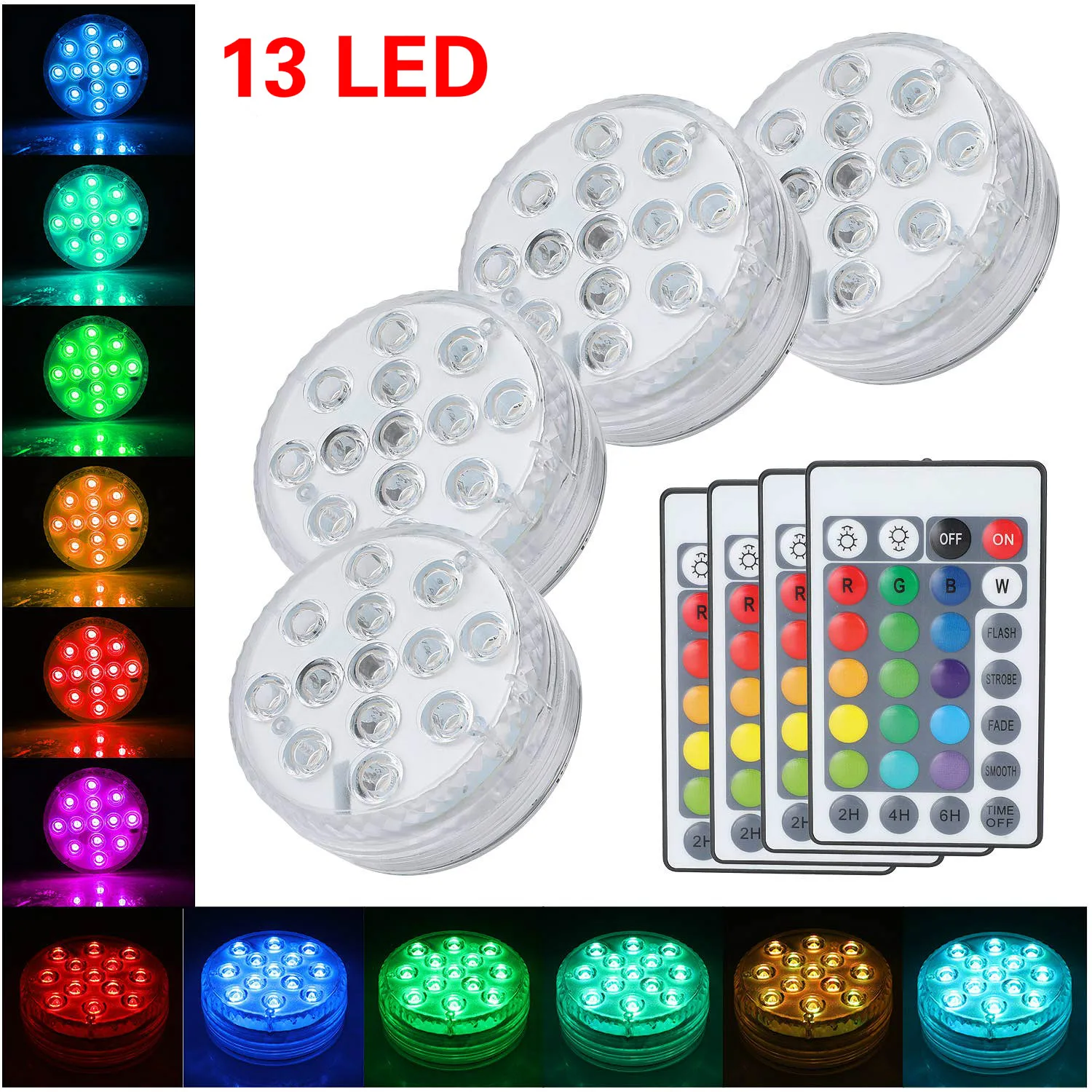 Много погружных 13 светодиодный светильник бассейн IP68 Водонепроницаемый пульт