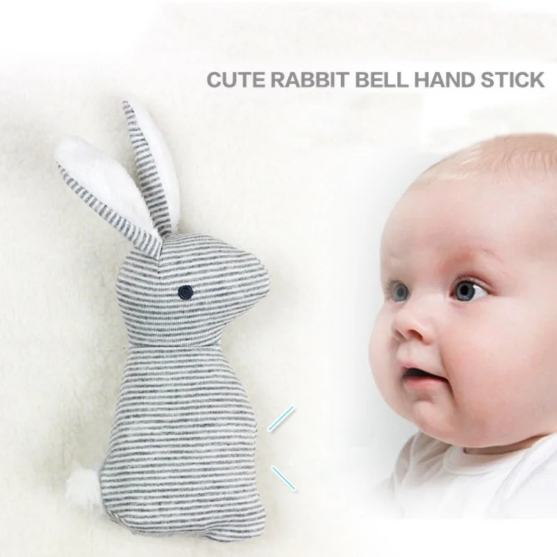 

YD-Baby Rattle Toys Animal Cute Rabbit Handbells Plush Baby Toy with BB Sound Toy Gift Plush Doll
